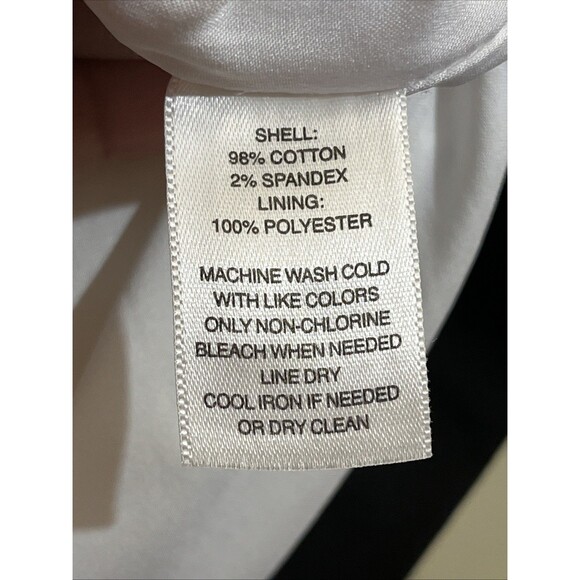 White House Black Market Skirt Sz 2 Black White Nautical Button Cotton Lined - Picture 5 of 5